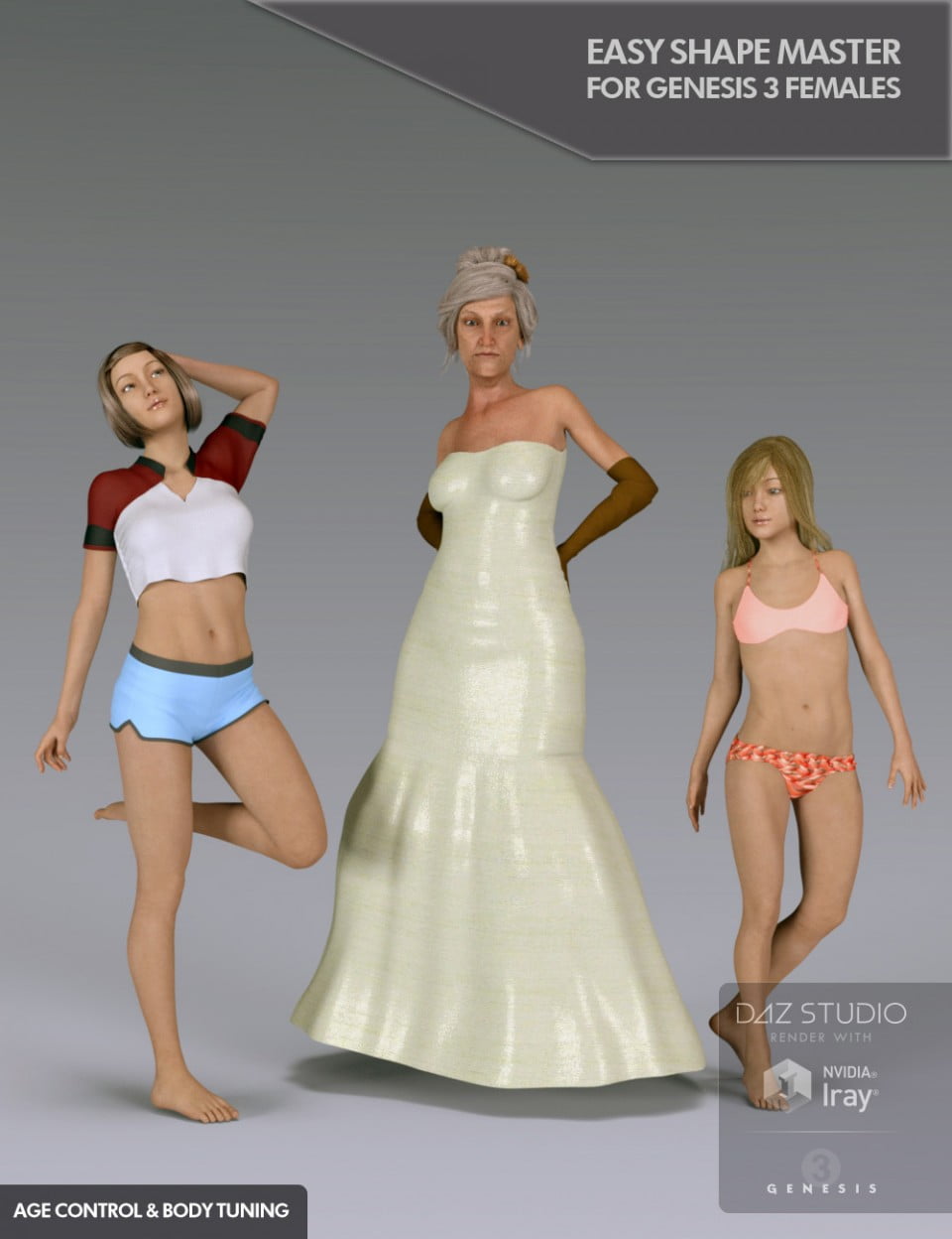 Easy Shape Master Age Control and Body Tuning for Genesis 3 Female