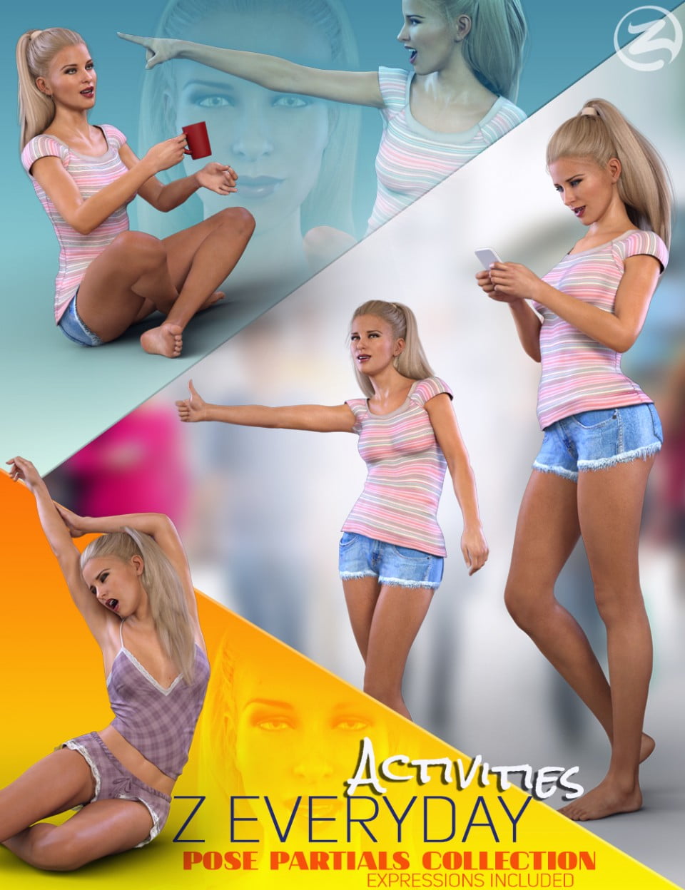 Z Everyday Activities - Poses and Expressions for Genesis 8 Female and Victoria 8
