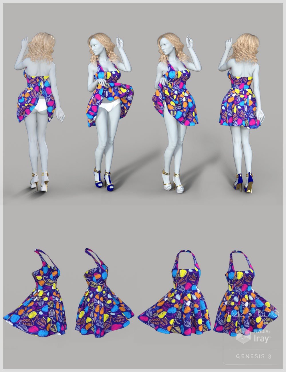 Braces Sun Dress for Genesis 3 Female(s)