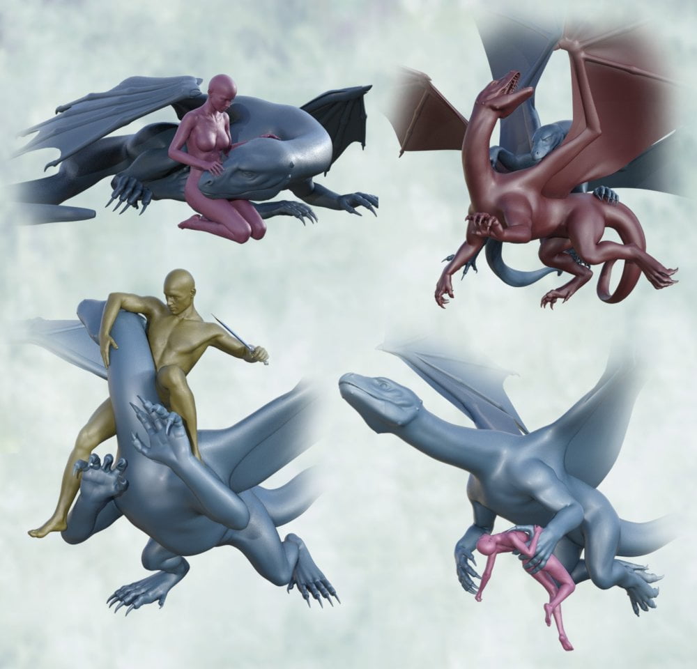 Daz Dragon 3, Victoria 8 and Michael 8 Poses