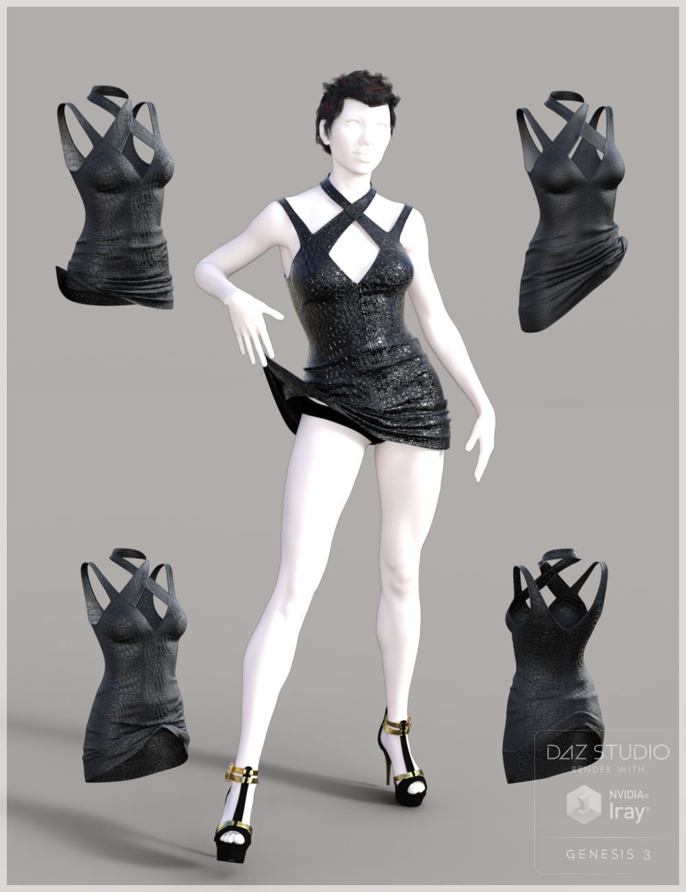 Leather Dress for Genesis 3 Female(s)