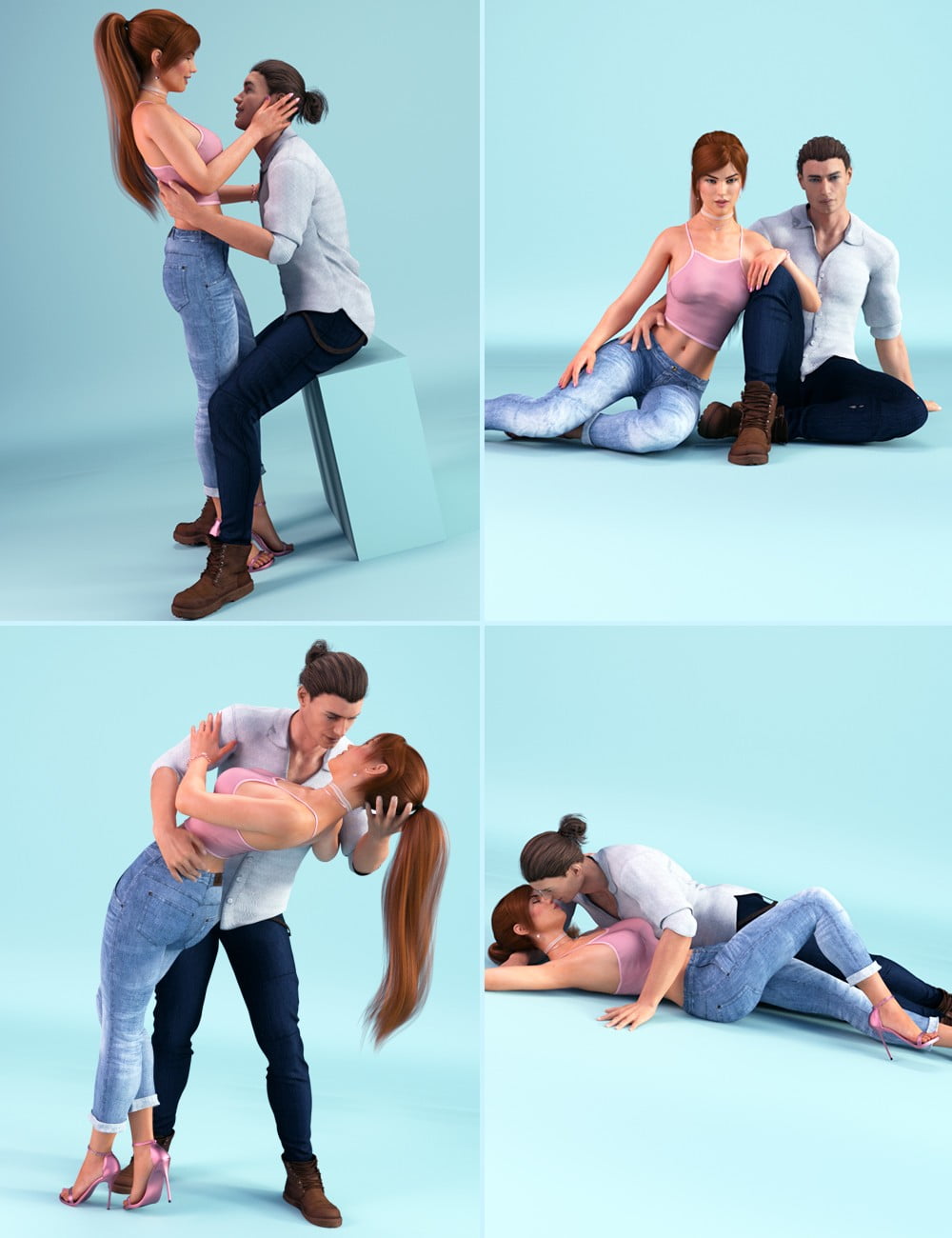 Dreamy Honeymoon Poses for Genesis 8 Male and Female