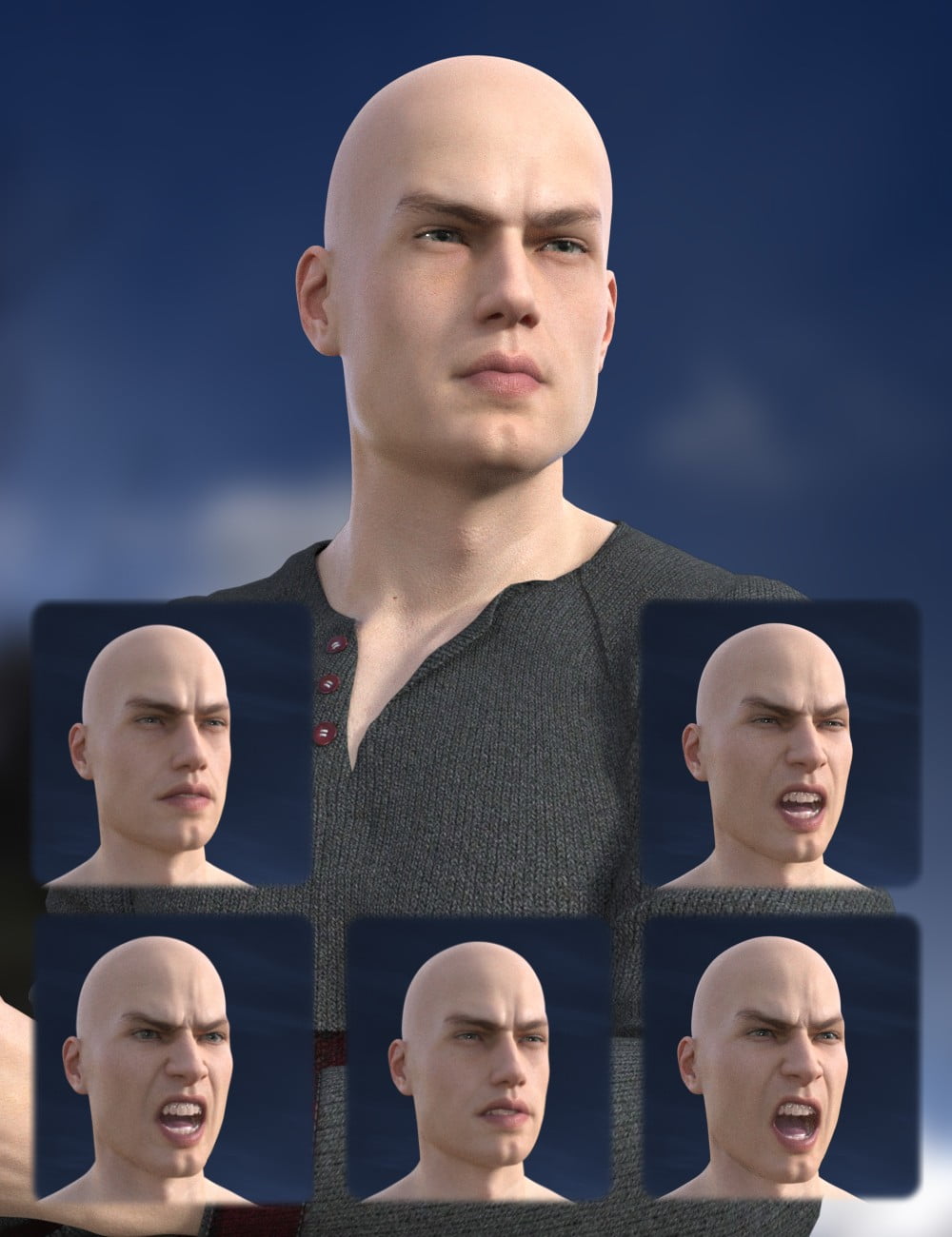 Faces of a Man - Expressions for Michael 8