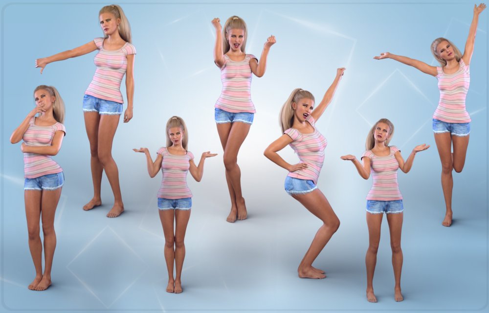 Z Everyday Activities - Poses and Expressions for Genesis 8 Female and Victoria 8