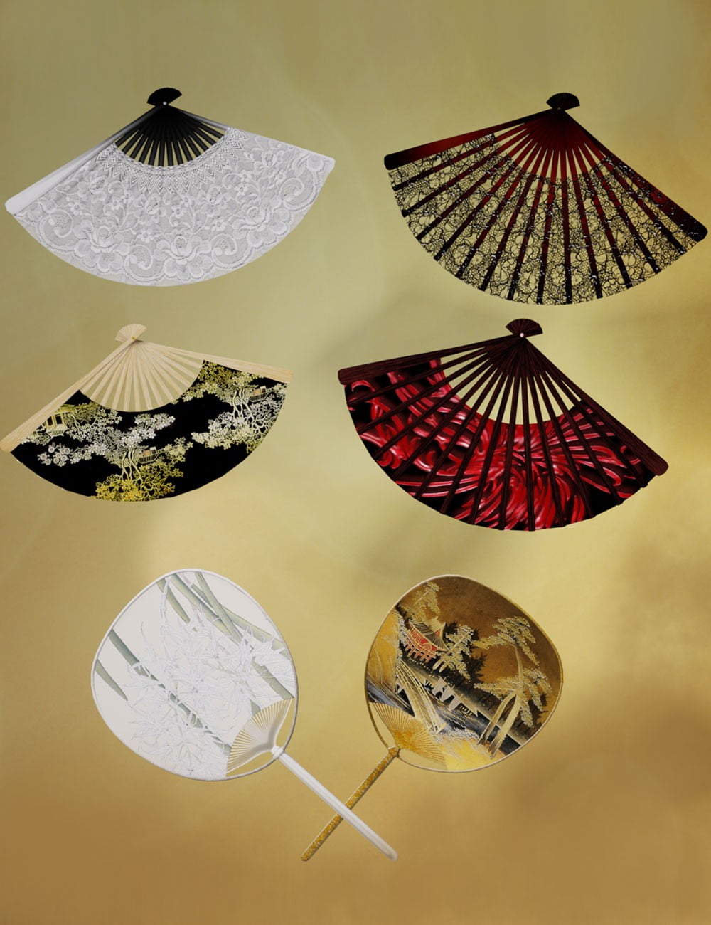 Oriental Umbrella and Fans
