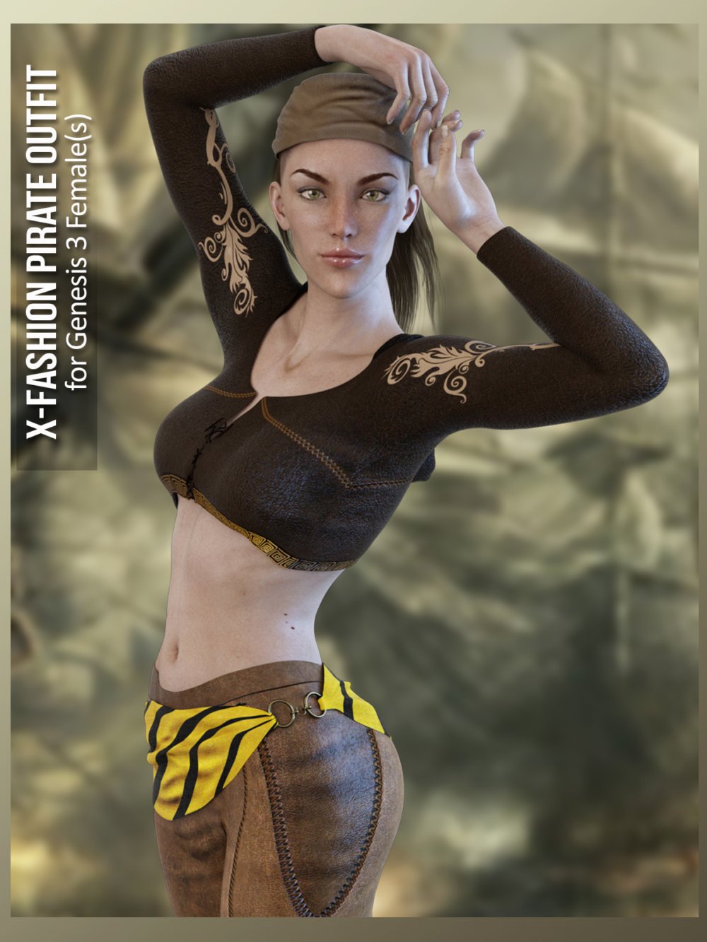 X-Fashion Pirate Outfit for Genesis 3 Female(s)