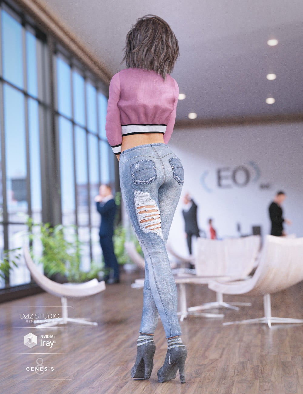 Crop Jacket Outfit for Genesis 8 Female(s)