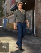 Henley Shirt and Jeans Outfit for Genesis 8 Male(s)