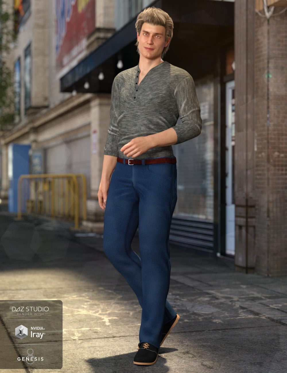 Henley Shirt and Jeans Outfit for Genesis 8 Male(s)