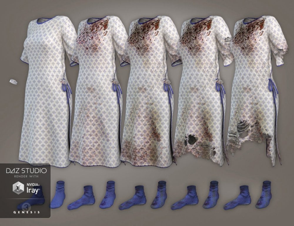 Hospital Wear for Genesis 3 Male(s) and Female(s)