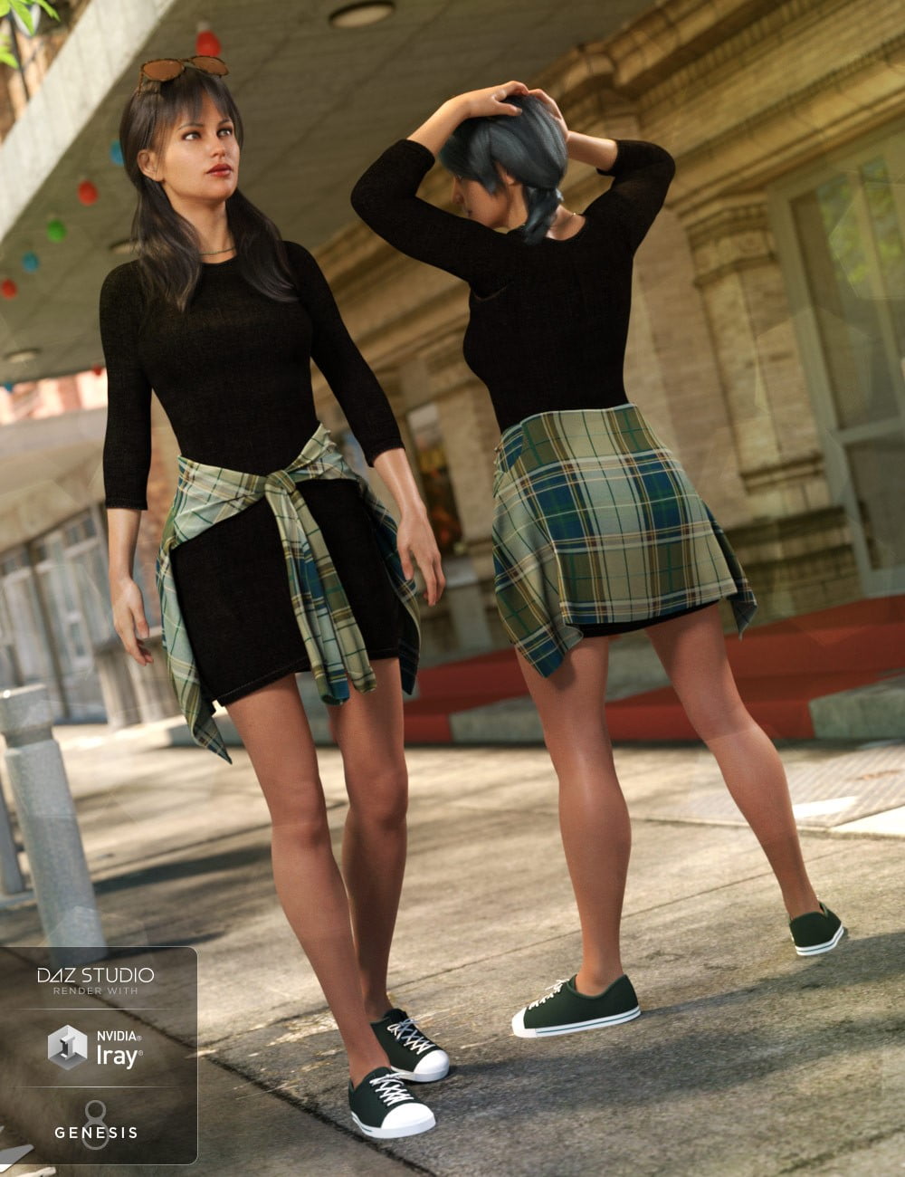 T-Shirt Dress Outfit for Genesis 8 Female(s)