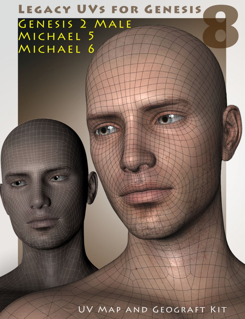 Legacy UVs for Genesis 8: Genesis 2 Male, Michael 5 and Michael 6