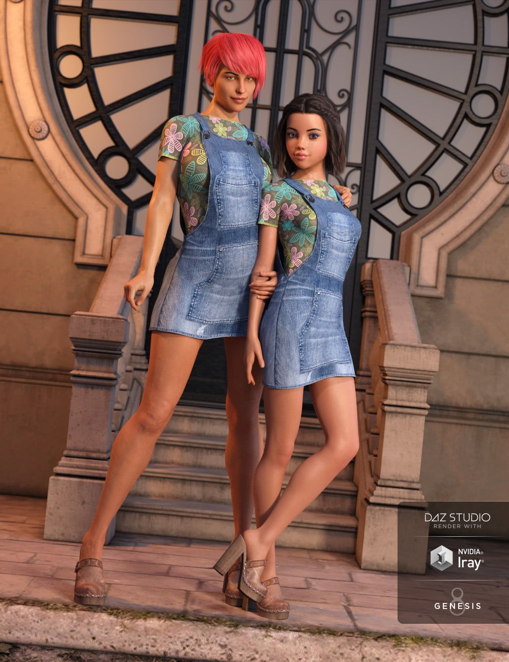 Denim Jumper Outfit for Genesis 8 Female(s)