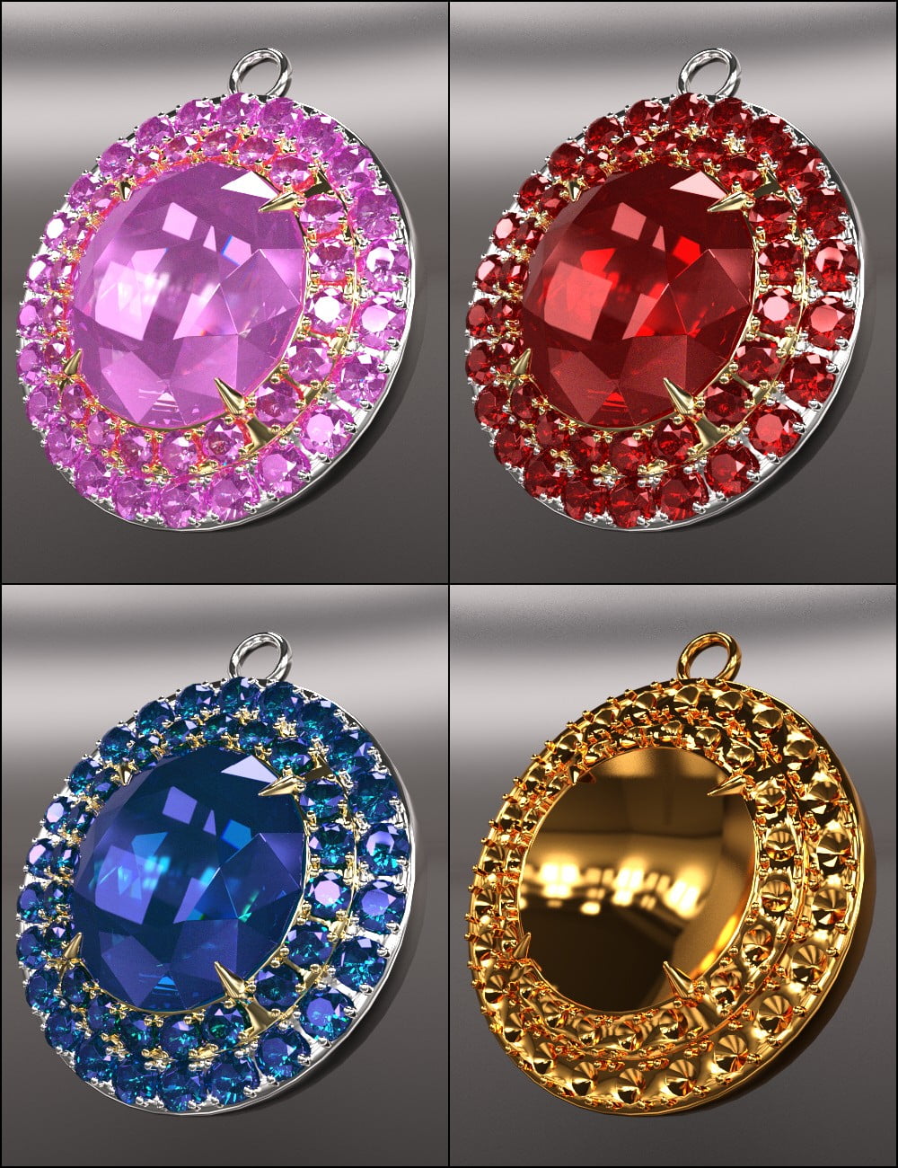 Jeweled Excellence Earrings 1 for Genesis 2, 3 and 8 Female(s)