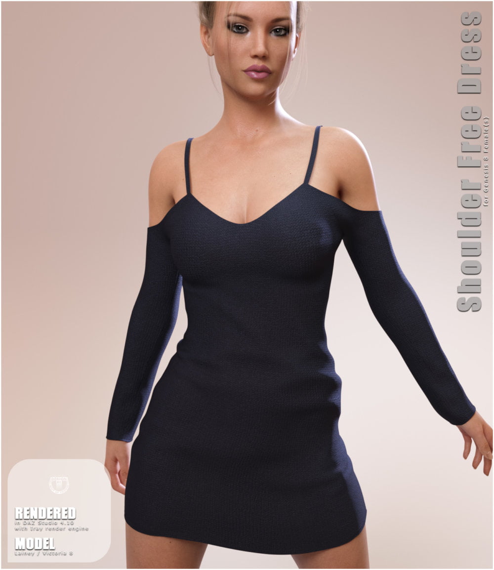 Shoulder Free Dress for Genesis 8 Females