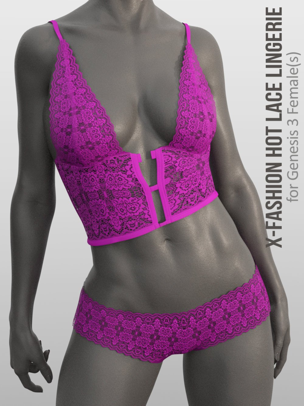 X-Fashion Hot Lace Lingerie for Genesis 8 Females