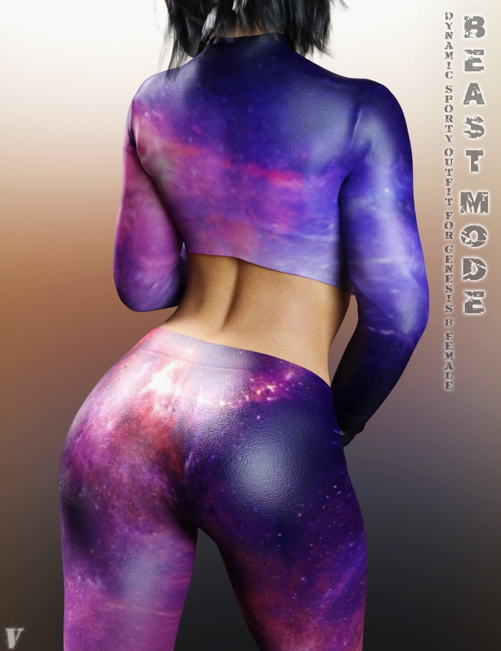 Beast Mode Sporty Outfit for Genesis 8 Female(s)