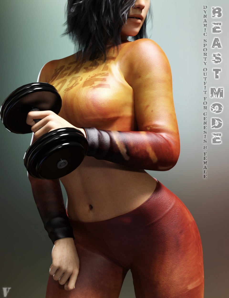 Beast Mode Sporty Outfit for Genesis 8 Female(s)