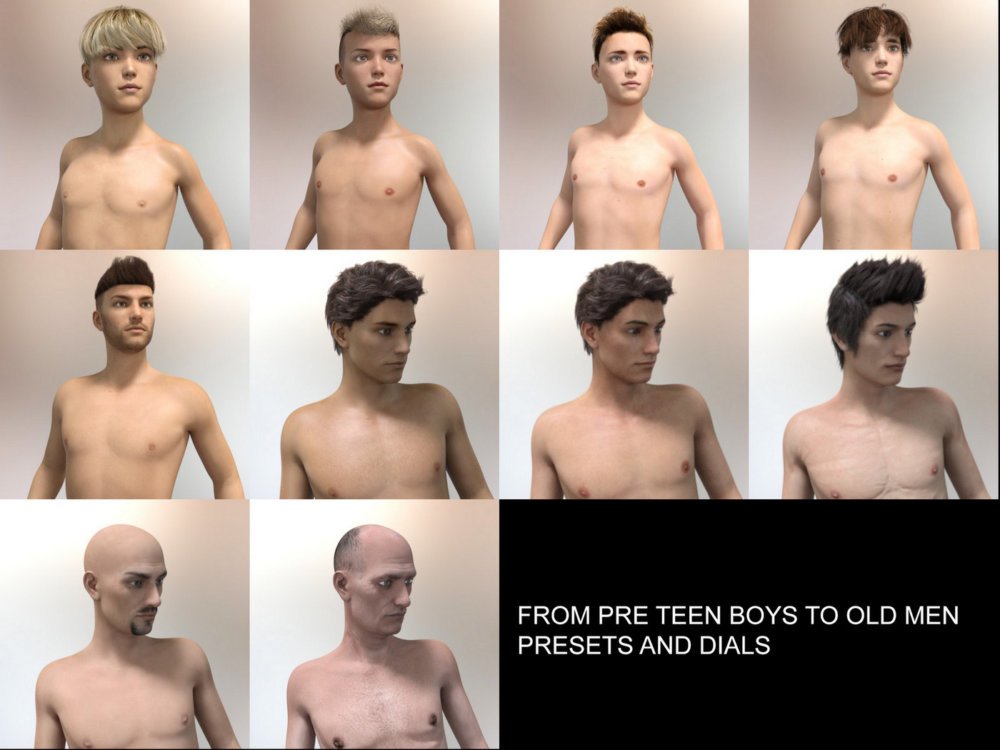 Shape Master for Genesis 3 Male - Age and Body Tuning Add On