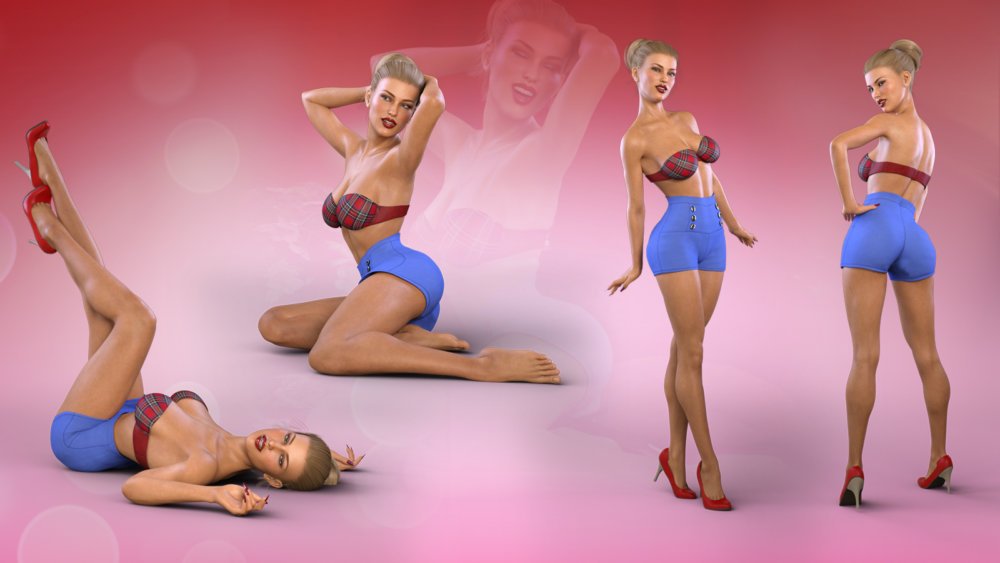 Z Pinup Madness - Poses and Expressions for the Genesis 8 Females