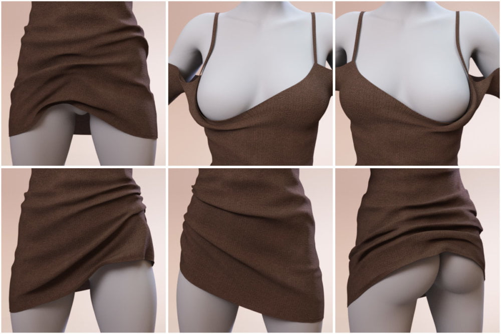 Shoulder Free Dress for Genesis 8 Females
