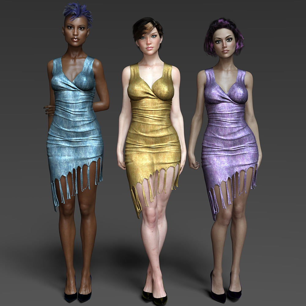 Storm Fringe Dress for G3F