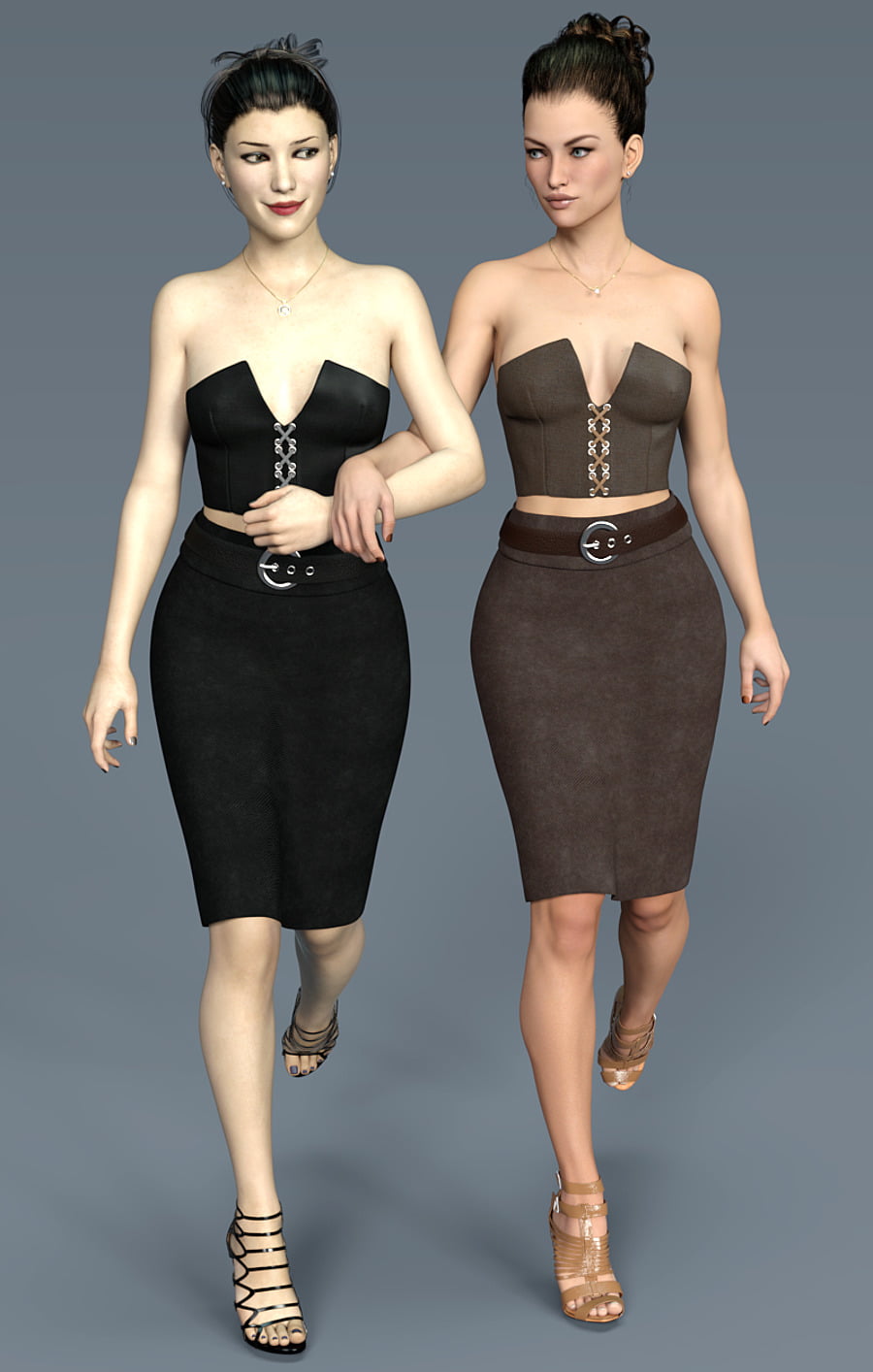 Pencil Skirt and Laced Bustier Set for G3F