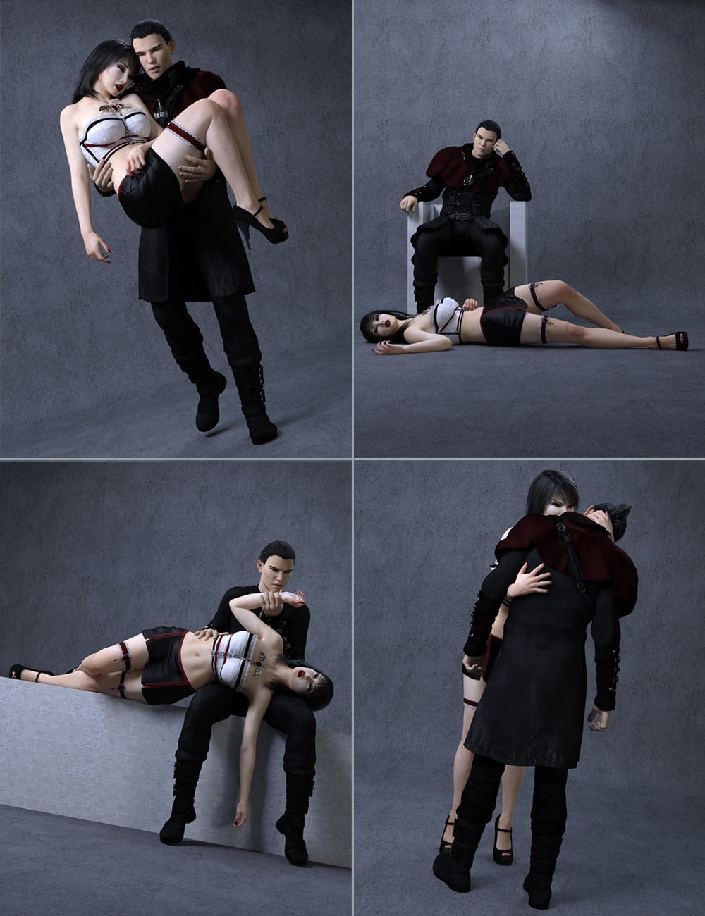 Bloody Love Poses and Expressions for Genesis 3 Female(s) and Male(s)