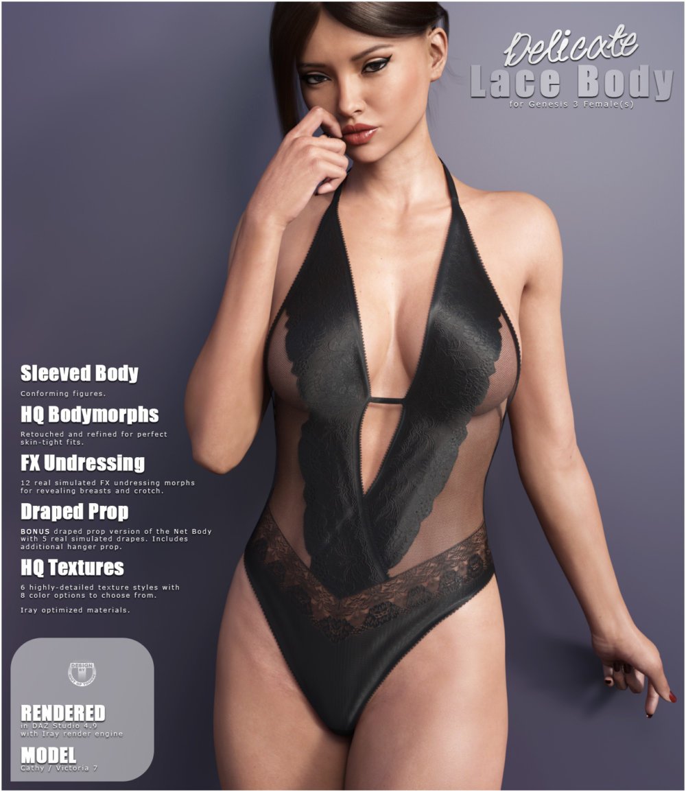 Delicate Lace Body for Genesis 3 Female(s)