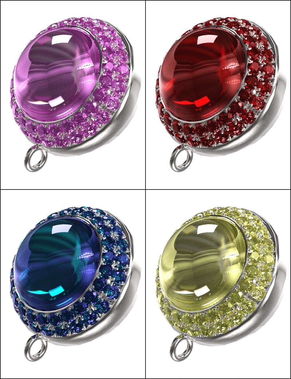 Jeweled Excellence Earrings 2 for Genesis 2, 3 and 8 Female(s)