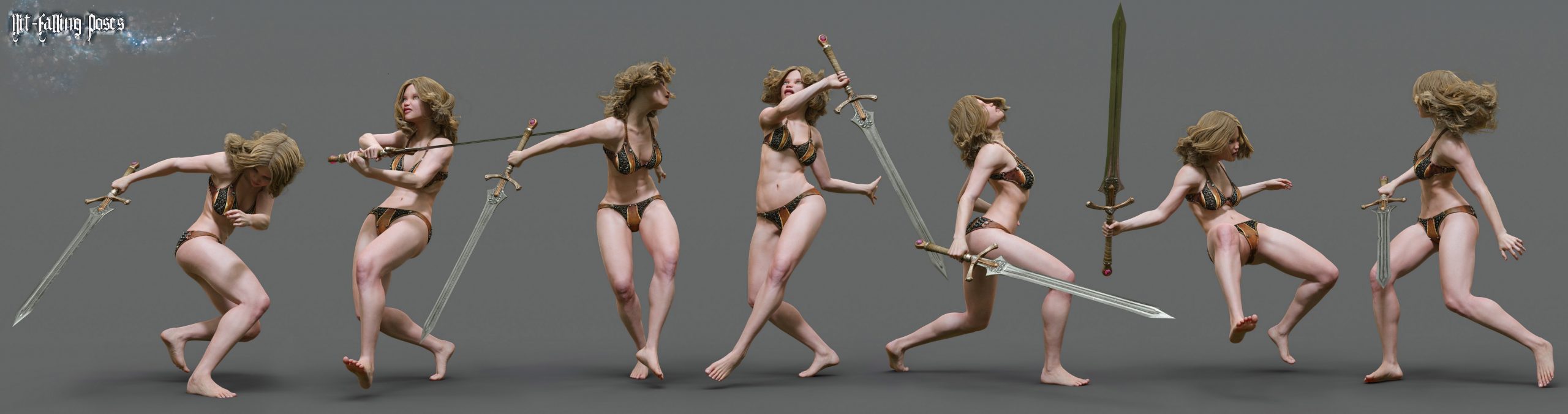 The Legend Sword - Fighting Poses for Genesis 3 and 8 Female