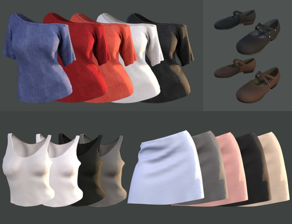 dForce Casual Style Outfit for Genesis 3 Female(s)