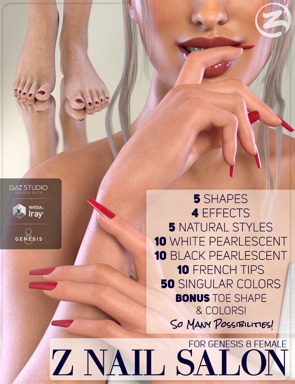 Z Nail Salon for Genesis 8 Female(s)