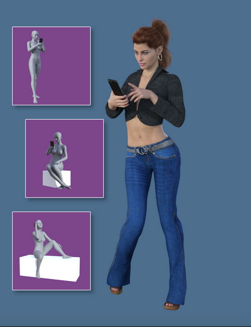 Slide3D Smartphone Poses for Genesis 8Females