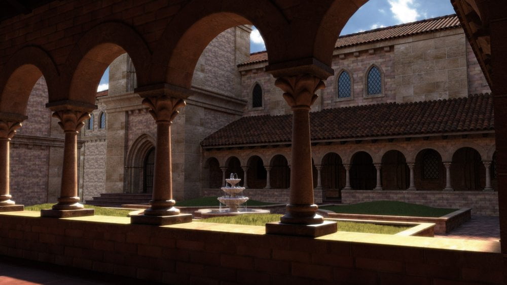 Mediterranean Courtyard and Towers