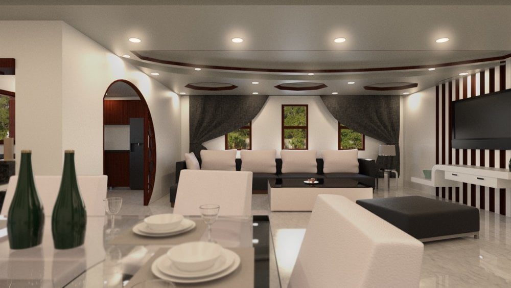 Modern Living Room and Dining Room