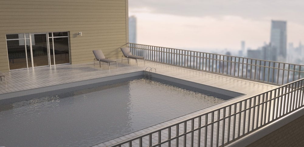 Apartment Patio with Pool