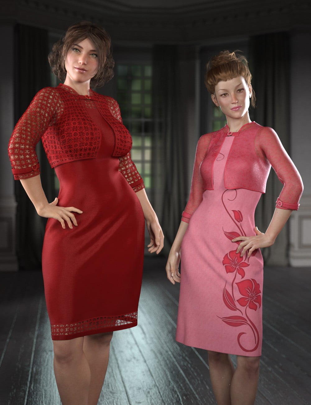 dForce Little Red Dress for Genesis 8 Female(s)