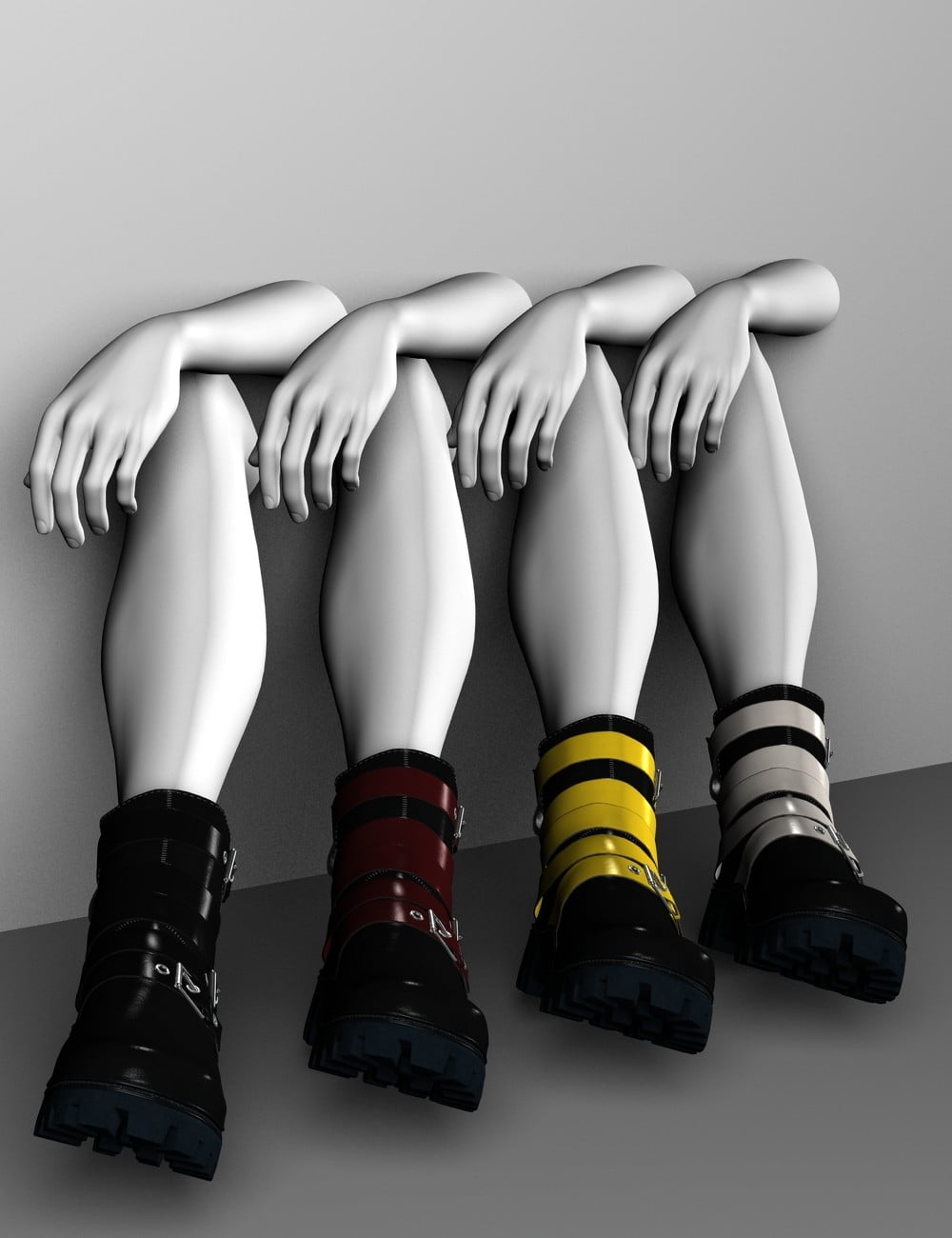 Leather Boots for Genesis 2, 3 and 8 Female(s)