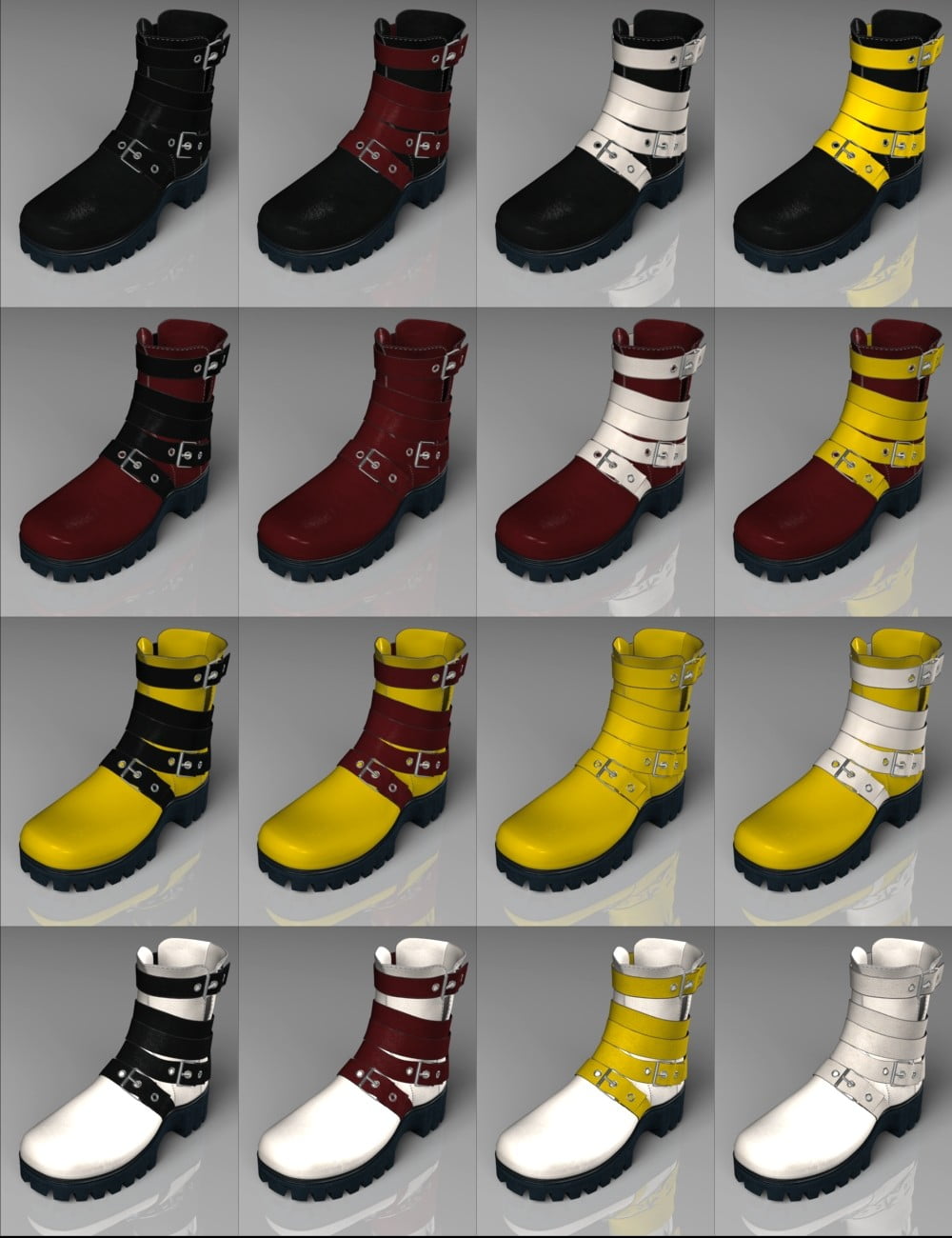 Leather Boots for Genesis 2, 3 and 8 Female(s)