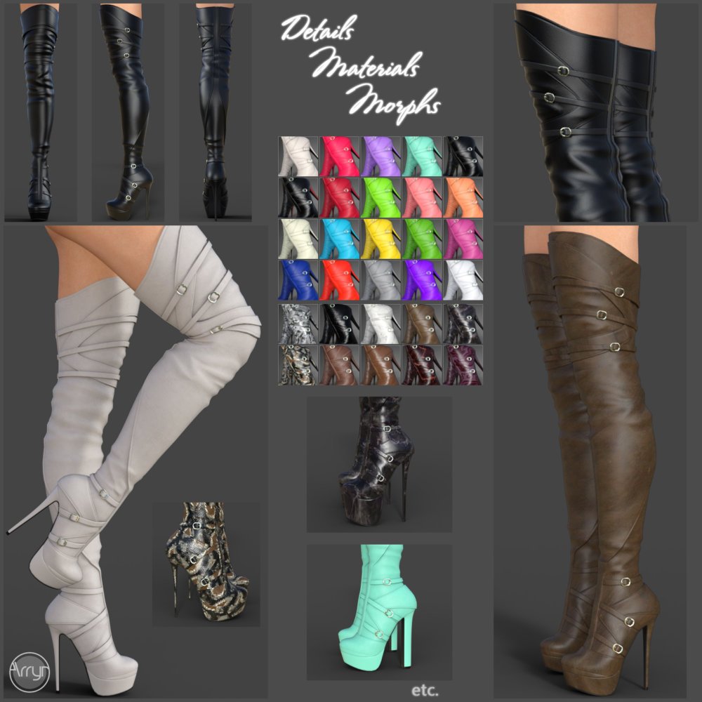 Mary High Boots for Genesis 8 Females