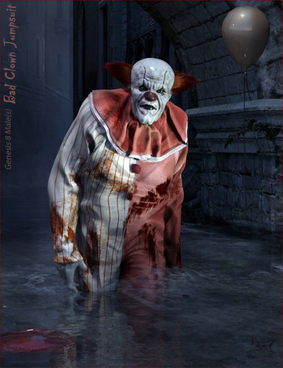 Bad Clown Jumpsuit for Genesis 8 Male(s)