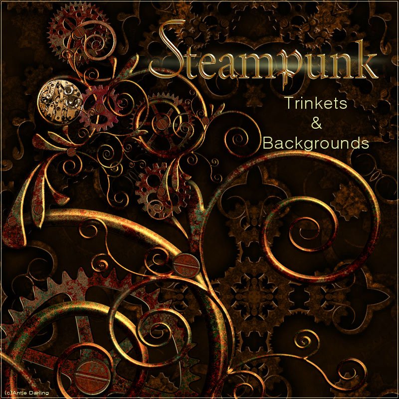 Steampunk Trinkets and Backgrounds
