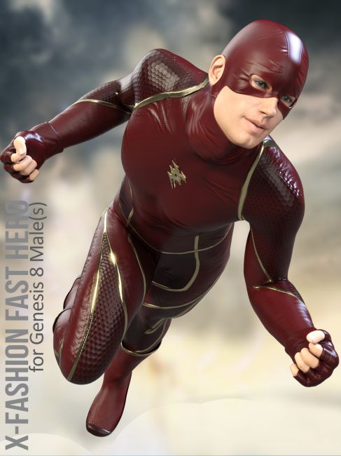 X-Fashion Fast Hero Outfit for Genesis 8 Males