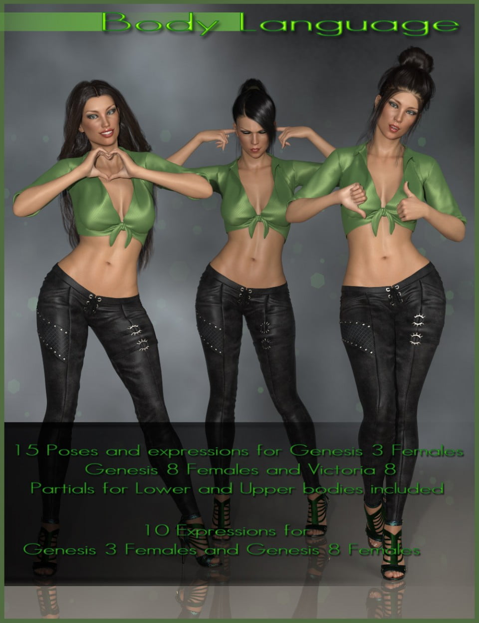 Body Language - Poses and Expressions for Genesis 3 and 8 Female(s)