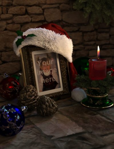 00-main-christmas-frame-and-candle-set-daz3d-1