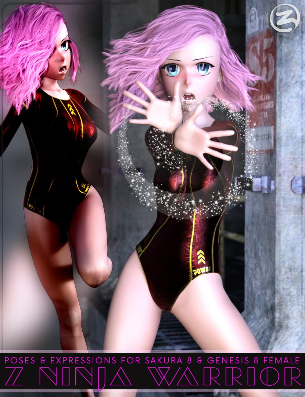 Z Ninja Warrior - Poses & Expressions for Sakura 8 and Genesis 8 Female
