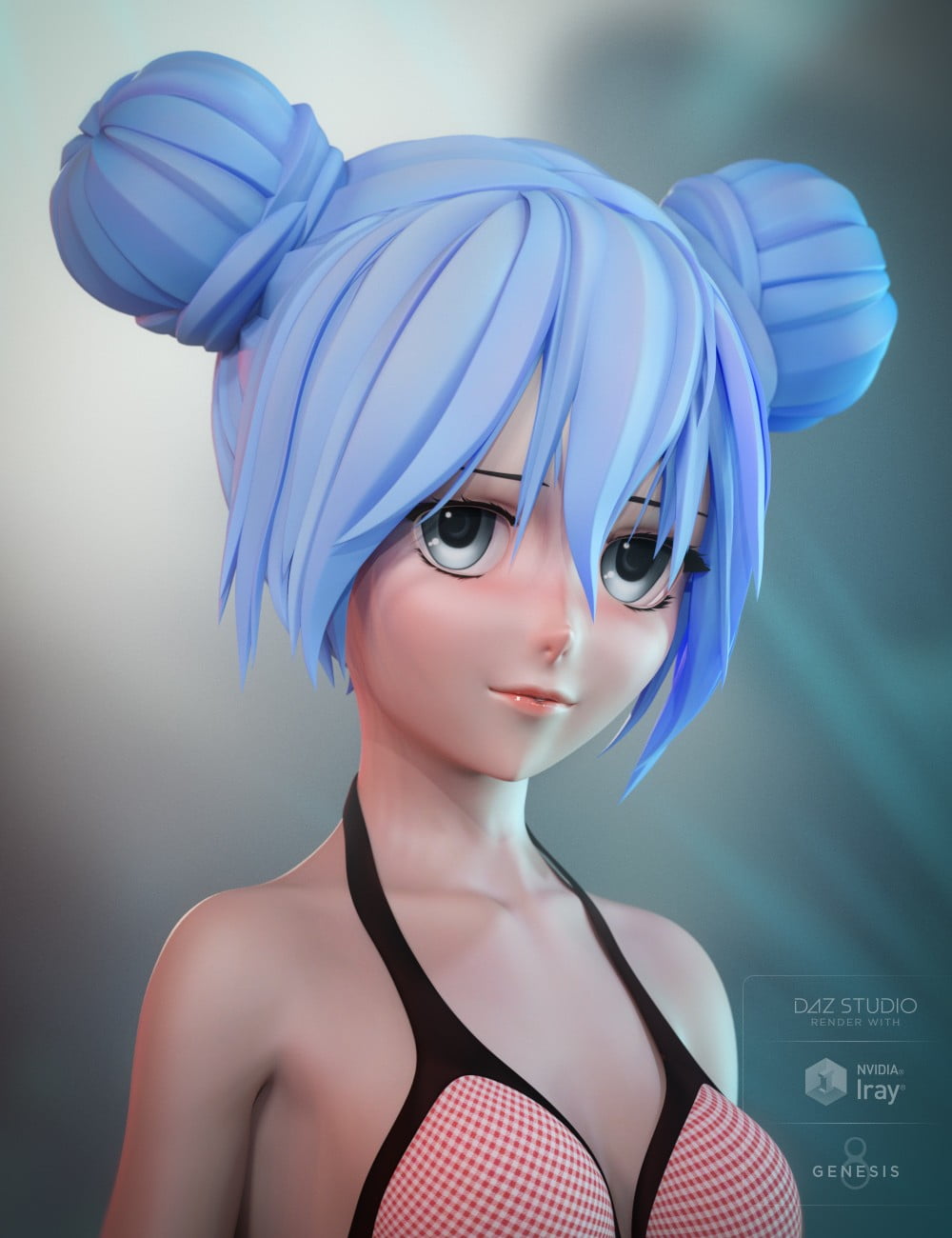 Anime Bun Hair for Genesis 8 Female(s)