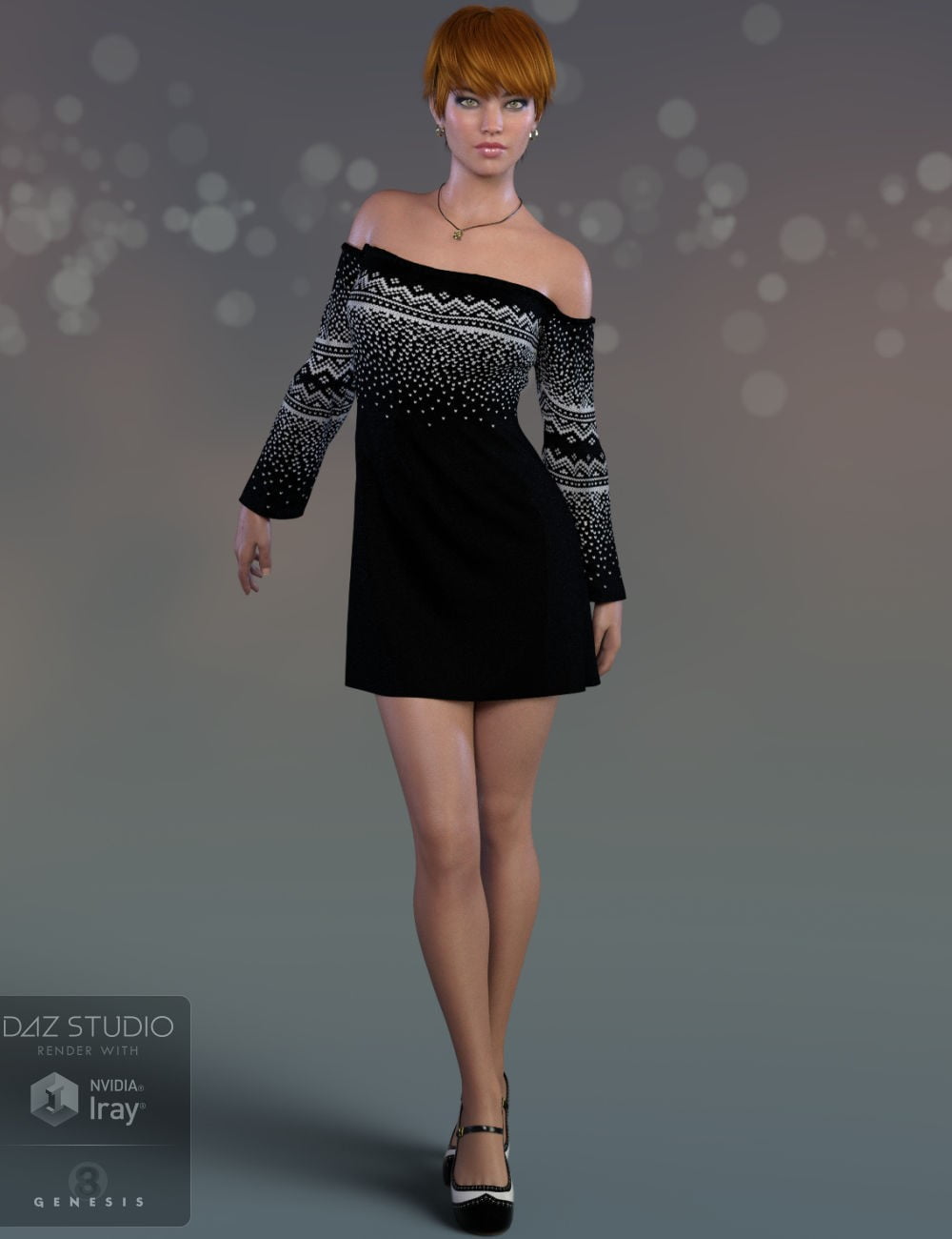 dForce Mary Jane Outfit for Genesis 8 Female(s)