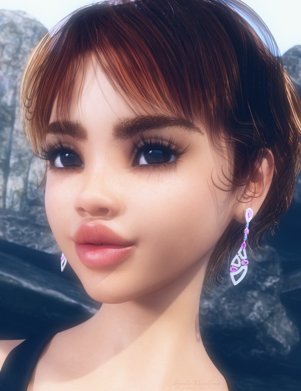 Jeweled Excellence Earrings 3 for Genesis 2, 3 and 8 Female(s)